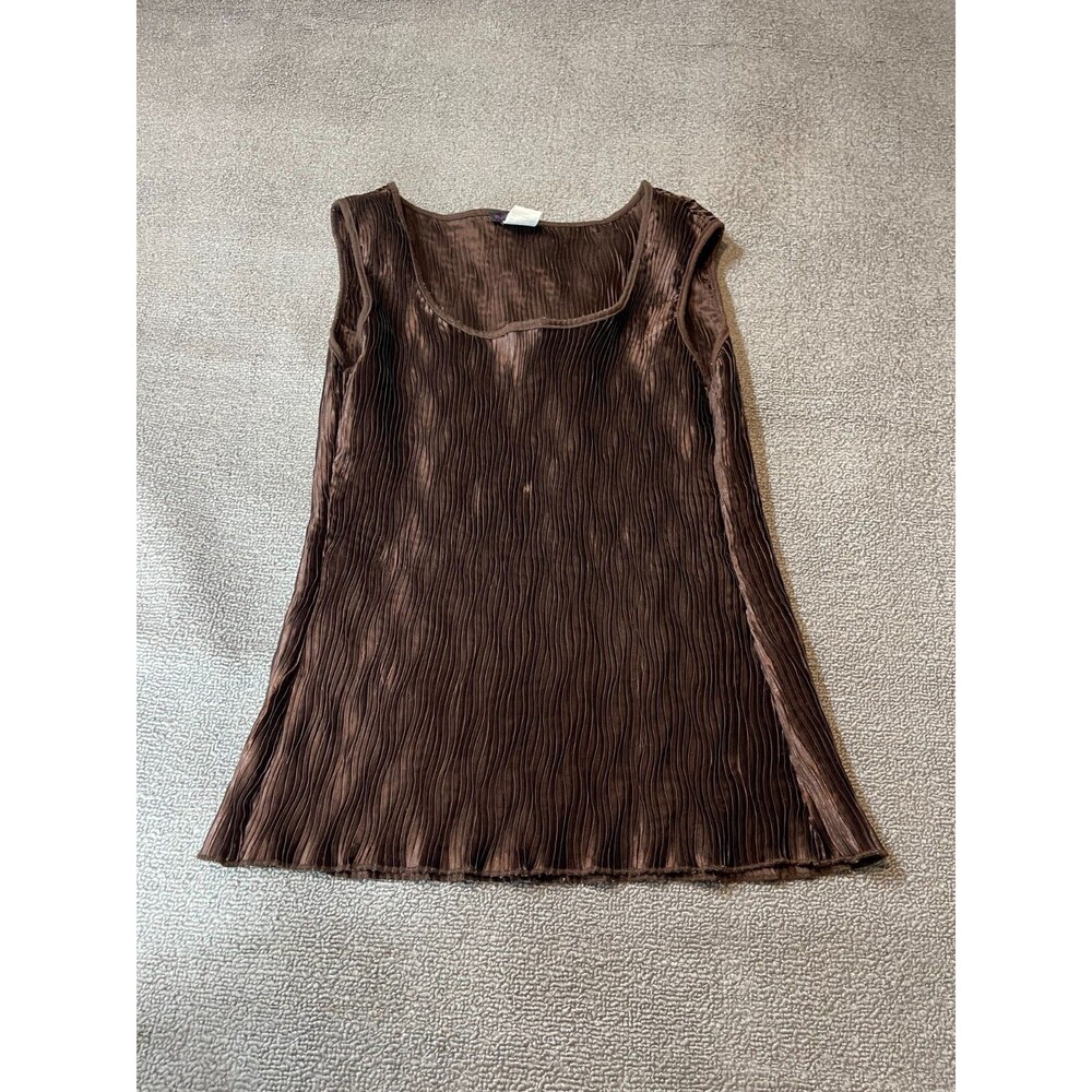 BLOOMING ROSE Top Womens Petite Small P S Brown Sleeveless Tank Top